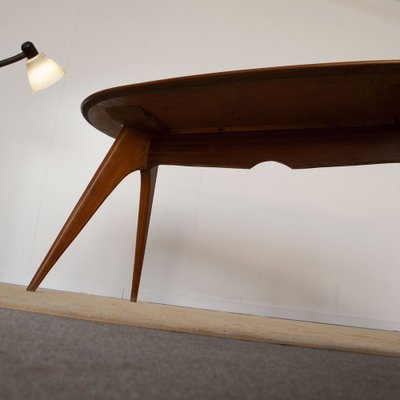 Oval Wooden Dining Table by Ico & Luisa Parisi for Brothers Rizzi, 1960s-JQO-1219528