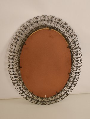 Oval Wrought Iron Mirror, Spain, 1970s-KT-1779620