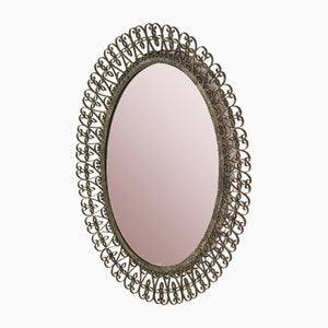 Oval Wrought Iron Mirror, Spain, 1970s-KT-1779620