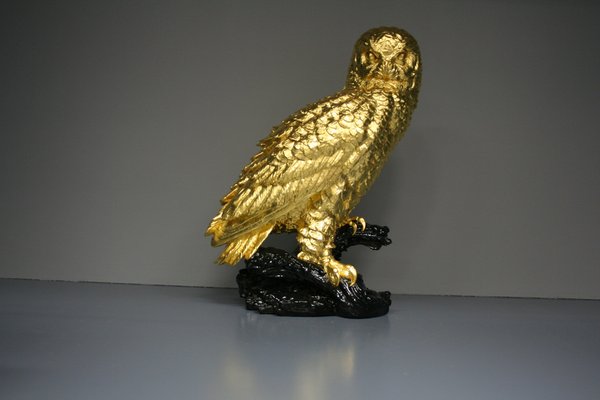 Owl Figure in 24 Karat Gilt, 2000s-QAI-1778495