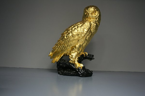 Owl Figure in 24 Karat Gilt, 2000s-QAI-1778495