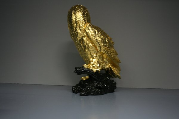 Owl Figure in 24 Karat Gilt, 2000s-QAI-1778495