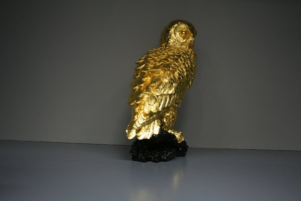 Owl Figure in 24 Karat Gilt, 2000s-QAI-1778495