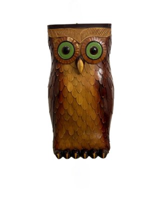 Owl-Shaped Shield Stand in Teak-SZM-1768869