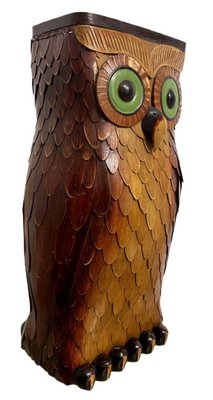 Owl-Shaped Shield Stand in Teak-SZM-1768869