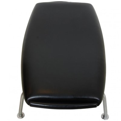 Ox-Chair Foot Stool in Black Leather by Hans Wegner-MTD-1736668