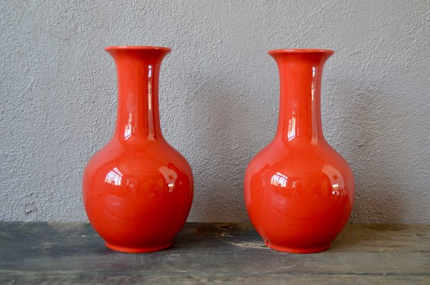 Oxblood Vases by Paul Mignon for Longwy, 1970s, Set of 2-AIU-577399