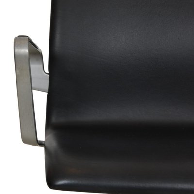 Oxford Chair in Black Leather by Arne Jacobsen-MTD-1800013