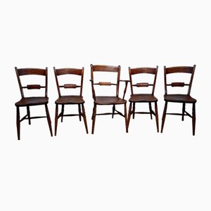 Oxford Windsor Bow Bar Back Chairs, 1850s, Set of 5-EA-1777182