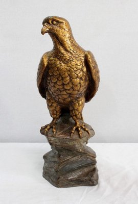 P. Balestra, Raptor on Rock, Early 20th-Century, Plaster-RVK-1076108