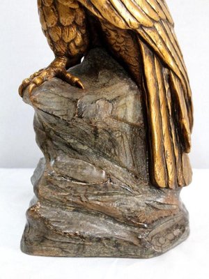 P. Balestra, Raptor on Rock, Early 20th-Century, Plaster-RVK-1076108