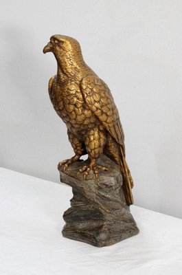 P. Balestra, Raptor on Rock, Early 20th-Century, Plaster-RVK-1076108