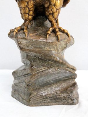 P. Balestra, Raptor on Rock, Early 20th-Century, Plaster-RVK-1076108