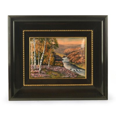 P. Bonnet, Landscape, Signed Metal Framed Painting-NQ-810558