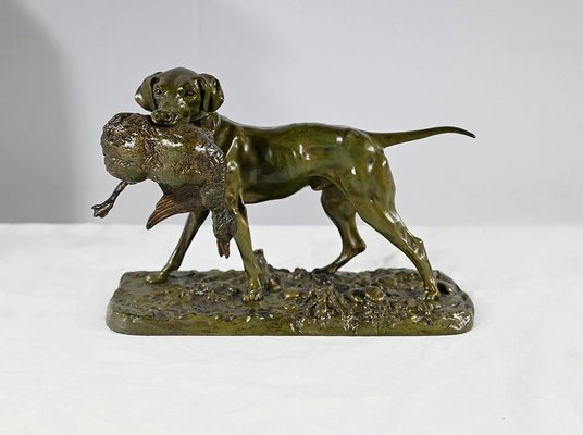 P.J Mêne, Braque au Canard, Mid-19th Century, Bronze-RVK-1793538