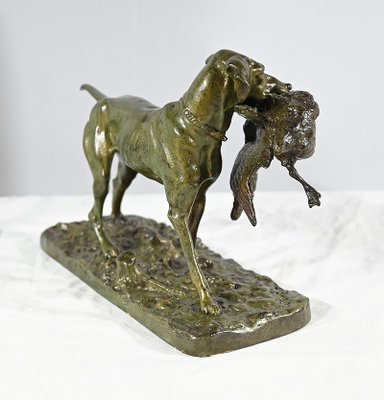 P.J Mêne, Braque au Canard, Mid-19th Century, Bronze-RVK-1793538