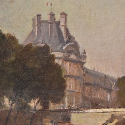 P. Sain, Pont Neuf in Paris, Oil on Canvas, 19th Century-YVI-978692