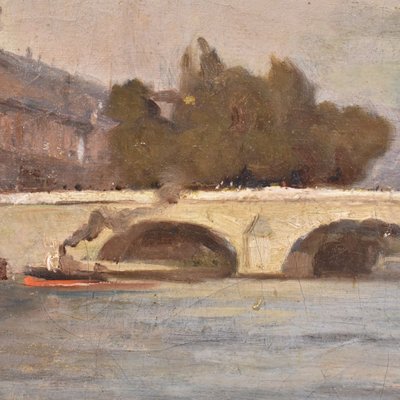 P. Sain, Pont Neuf in Paris, Oil on Canvas, 19th Century-YVI-978692