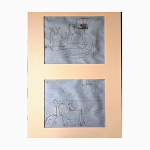 Pablo Picasso, Animals: Two Preparatory Sketches for Guernica, Lithographs, Set of 2-NRC-1763300