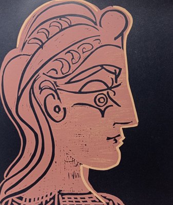 Pablo Picasso, Female Head, Original Linocut, 1962-NRC-1389567