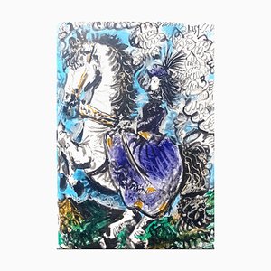 Pablo Picasso, First Edition of Toros y Toreros: Jacqueline in Violet Dress Riding a Horse, 1961, Original Lithograph-NRC-1393255