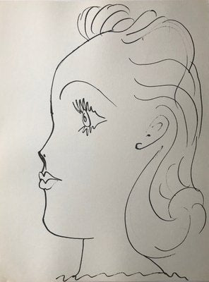 Pablo Picasso, Girl profile, 1957, Lithograph-NRC-1782383