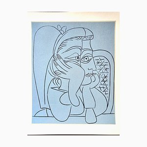 Pablo Picasso, Jacqueline Leaning on Her Elbow, Original Linocut, 1962-NRC-1396930