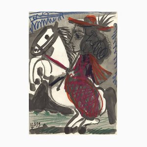 Pablo Picasso, Jacqueline Riding Horse from Toros y Toreros, Original Lithograph, 1961-NRC-1744121