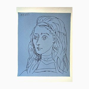 Pablo Picasso, Jacqueline's Portrait, Original Linocut, 1962-NRC-1384654