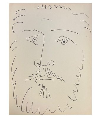 Pablo Picasso, Man Portrait, Original Lithograph, 1957-NRC-1783424