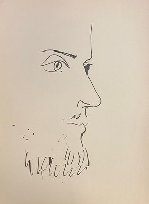 Pablo Picasso, Man Profile, Original Lithograph, 1957-NRC-1783422