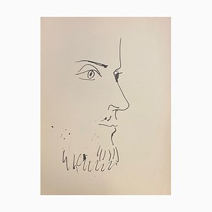 Pablo Picasso, Man Profile, Original Lithograph, 1957-NRC-1783422