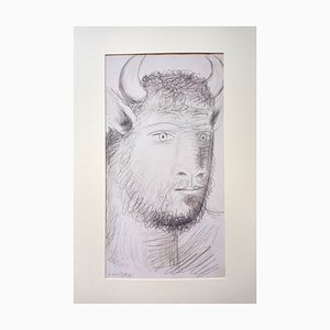 Pablo Picasso, Preparatory Sketch for Guernica: Tete de Minotaur, 20th Century, Facsimile-NRC-1385678