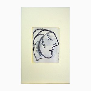 Pablo Picasso, Study for a Man's Head, Lithographic preparatory sketch for Giernica-NRC-1782805