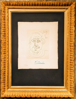 Pablo Picasso, Tete d'Homme Au Bouc, Rare Hand-Signed Etching, 1970s-NRC-1776311