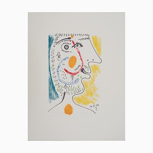 Pablo Picasso, The Taste of Happiness, Portrait in Blue and Yellow, Lithograph-KHH-2039373