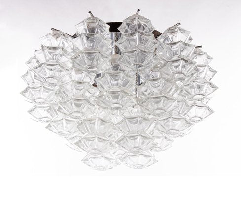 Pagoda Flush Mount in Glass by J.T Kalmar, Vienna, 1960s-DEK-945879