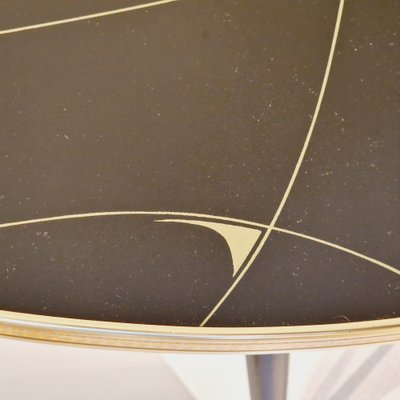 Painted Black Glass Tripod Coffee Table, 1950s-ES-1725095