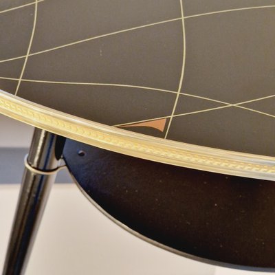 Painted Black Glass Tripod Coffee Table, 1950s-ES-1725095