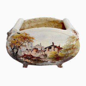 Painted Ceramic Planter by E. Gilles, 19th Century-RVK-971546