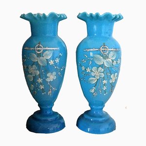 Painted Opaline Vases, 1900s, Set of 2-GT-1109269