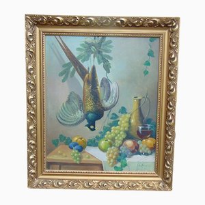 Painting of a Pheasant, 1970s, Oil on Cardboard, Framed-CAQ-1320247