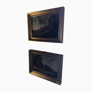 Paintings Fixed Under Glass, Set of 2-TEP-1234686