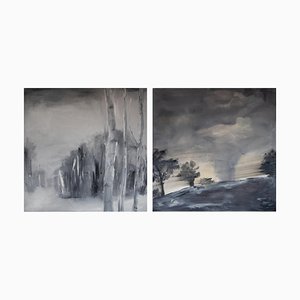 Paintings, Ingrid Stolzenberg, Landscape, Set of 2-DEK-932654