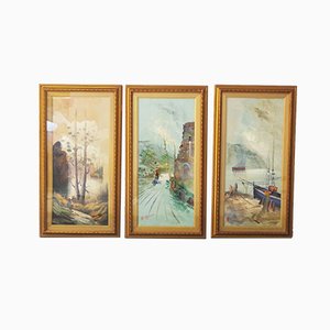 Paintings, Oil on Canvas, Moretti, 1970, Set of 3-KNM-913710