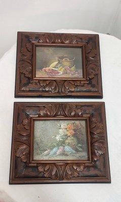 Paintings, Spain, 1950s, Oil on Cardboard, Framed, Set of 2-RGF-1240636