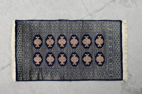 Pakistani Hand-Woven Blue Bukhara Rug from Ikea, 1960s-ZAA-1271115