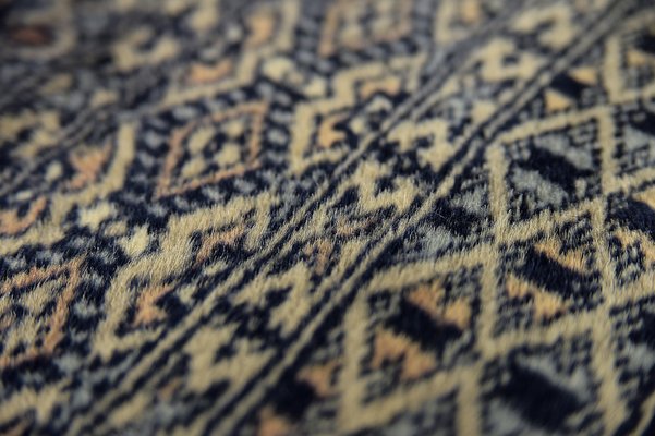 Pakistani Hand-Woven Blue Bukhara Rug from Ikea, 1960s-ZAA-1271115