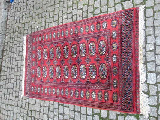 Pakistani Handwoven Bokhara Royal Woolen Carpet, 1980s-CAQ-692064