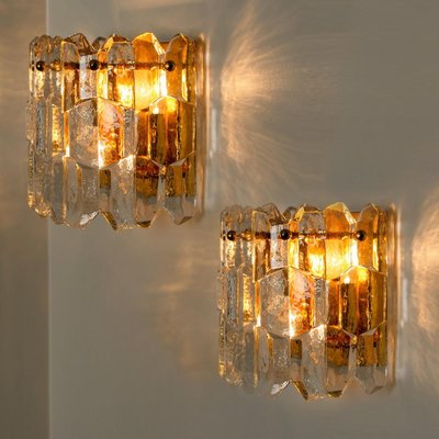 Palazzo Wall Lights in Brass & Glass by J.T. Kalmar, Set of 5-VDW-1325320